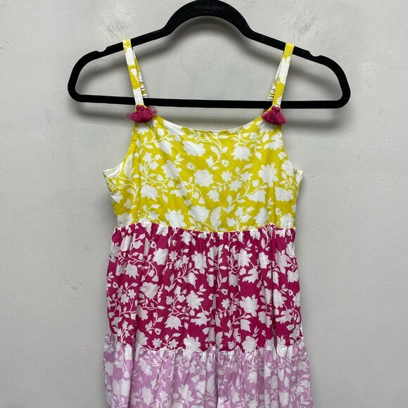 Boden Kids Girls Multicolor Floral Sleeveless Smocked Back Tiered Dress - Picture 1 of 4